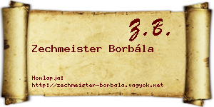 Zechmeister Borbála névjegykártya
